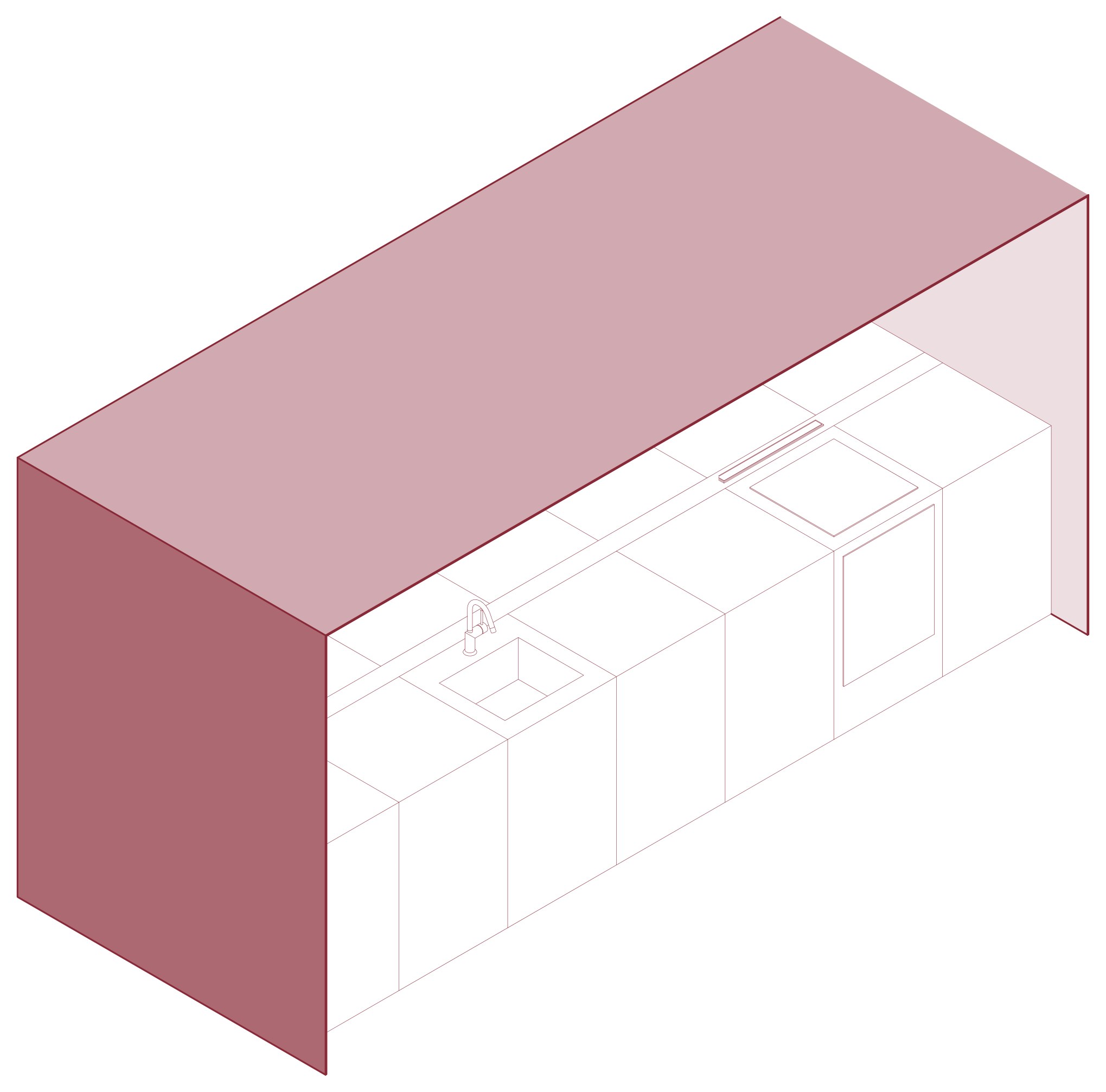 The IE Series — axonometric of the full kitchen module