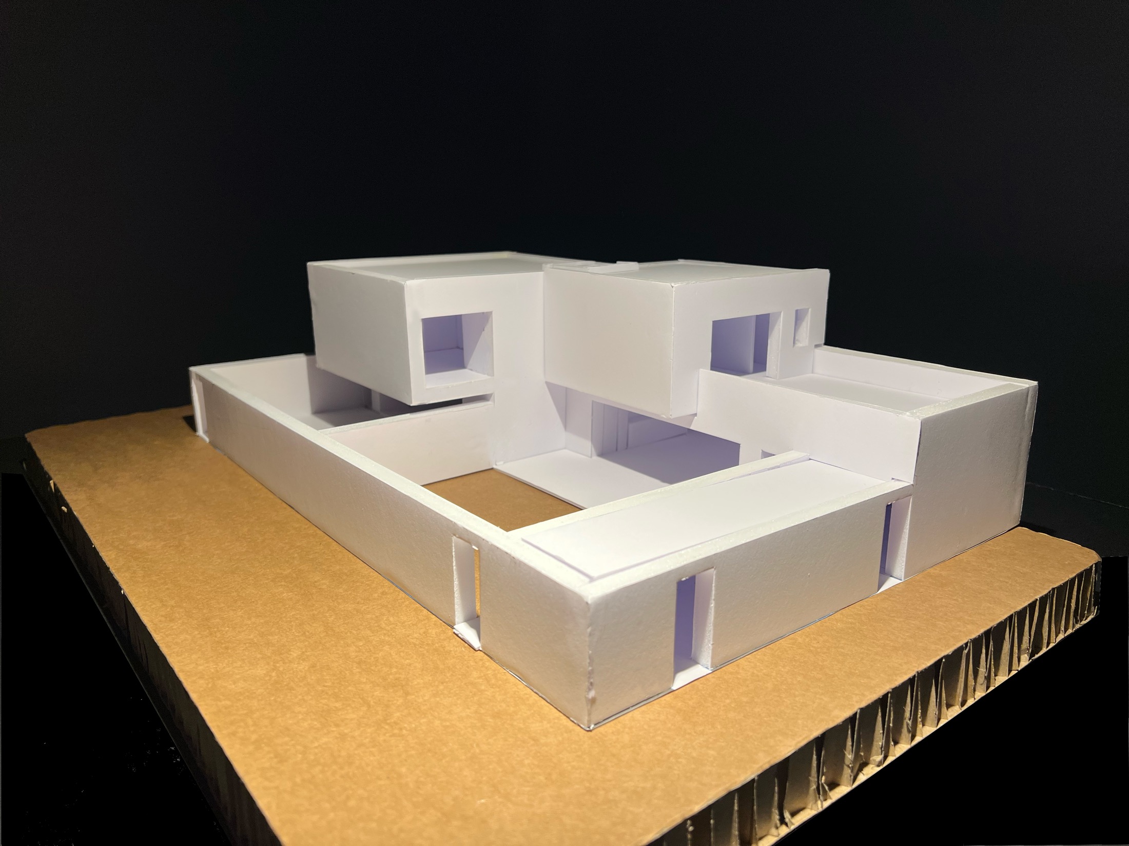 Intreccio — exterior view of the model, north corner