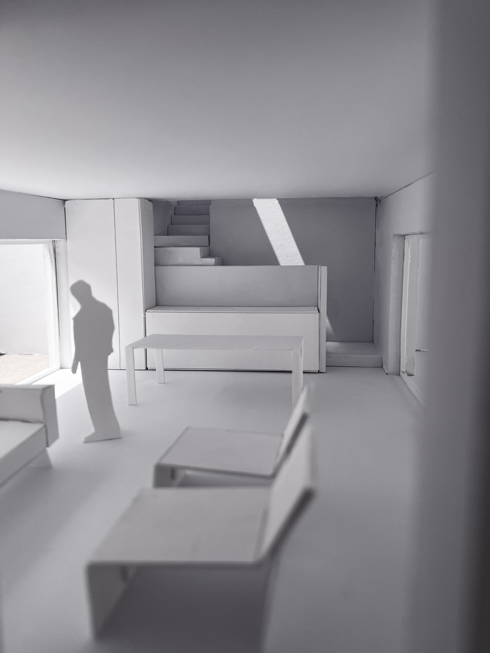 Intreccio — entryway of the model, backlit