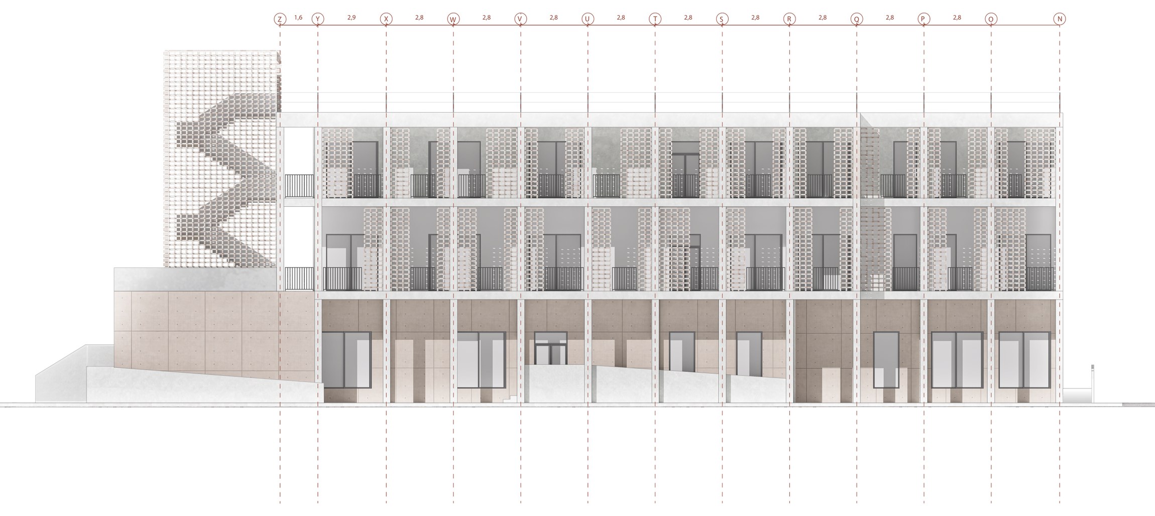 Koinè — north elevation