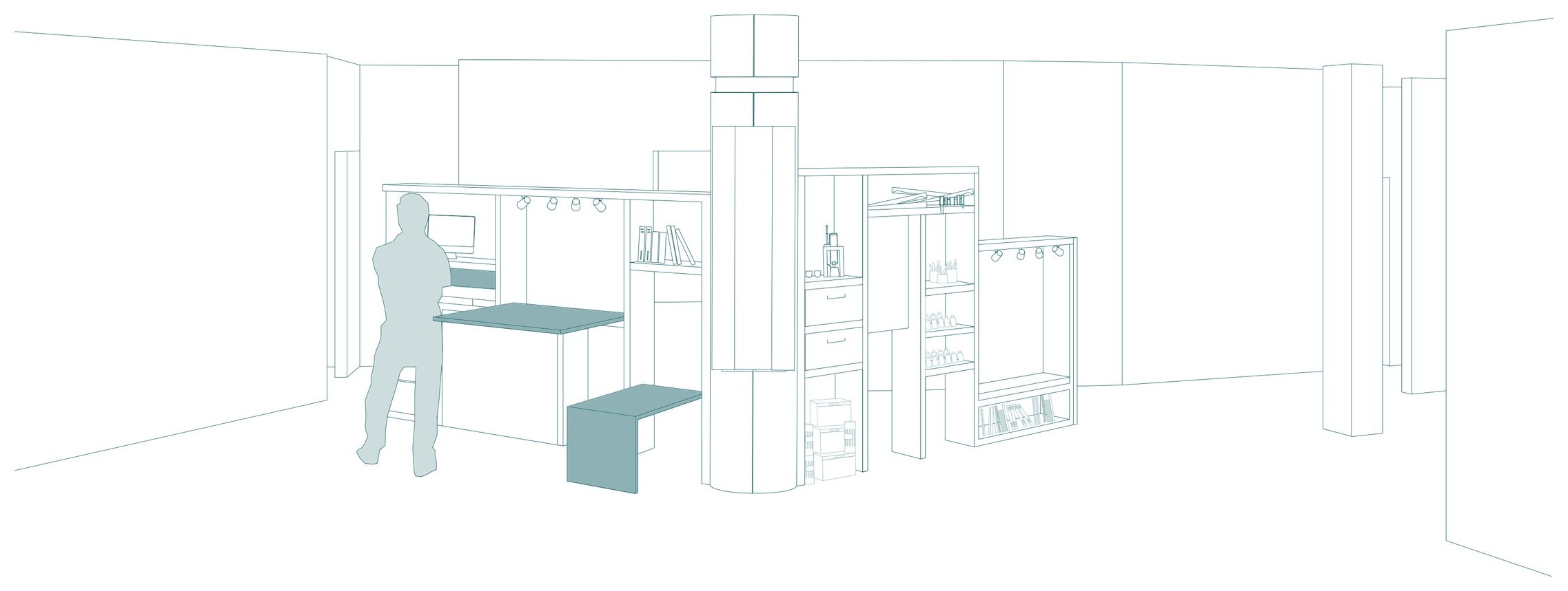 On/Off Line — section with the workstation standing