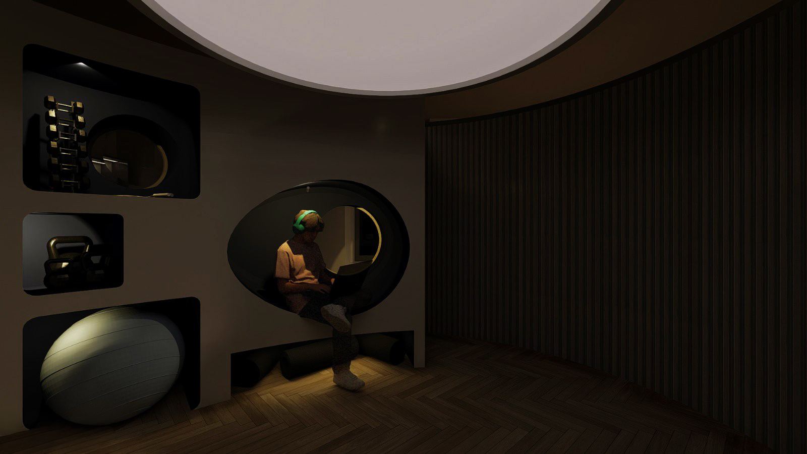 S.P.A.C.E. — oval niche with a study nook