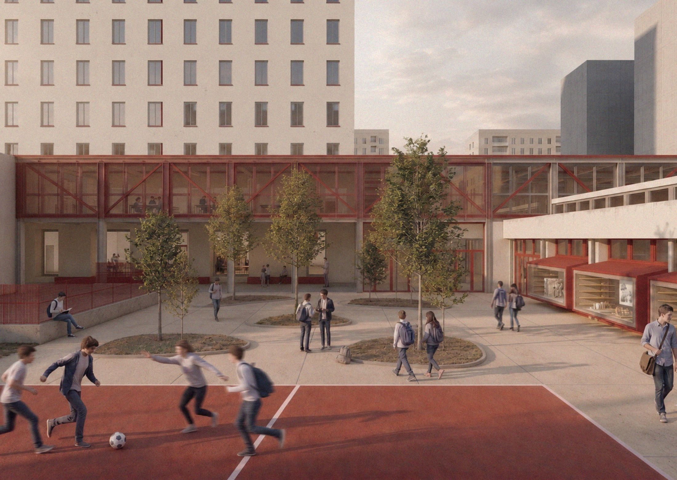 Spina Abitata — the courtyard with the sports field
